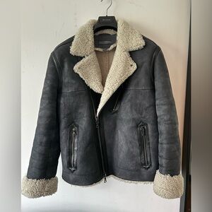 John Varvatos Shearling Moto Jacket. Size USA 38 EU 48. Limited